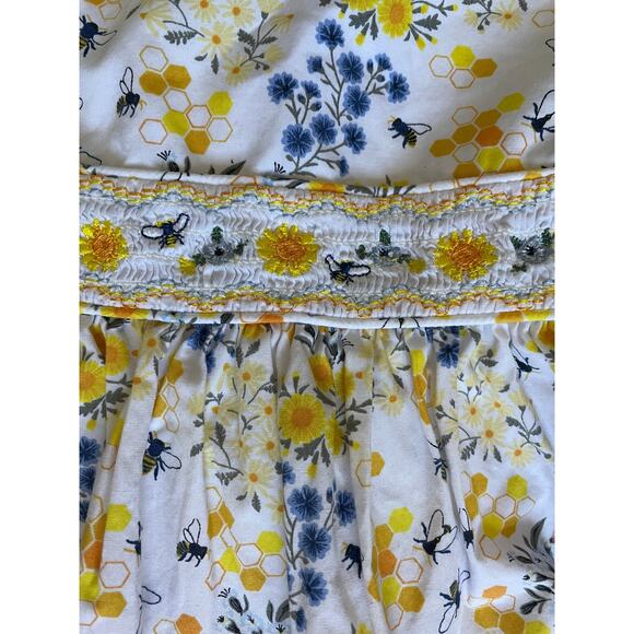 Bonnie Jean Blue & Yellow Flowers and Bees Girls Party Dress Size 2T - Picture 3 of 5
